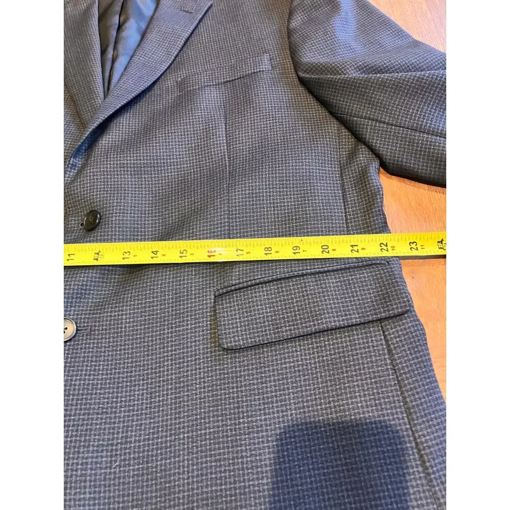 Kenneth Cole AWEARNESS Slim Fit‎ Blazer 46 Short Gray Wool Stretch Suit Jacket